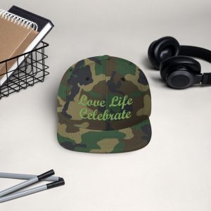 Love Life Celebrate Camo Snapback Hat
